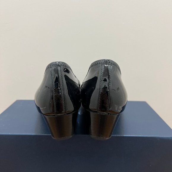 Cole Haan Black Emory Open Toe Wedge Size 5.5 - Picture 5 of 7